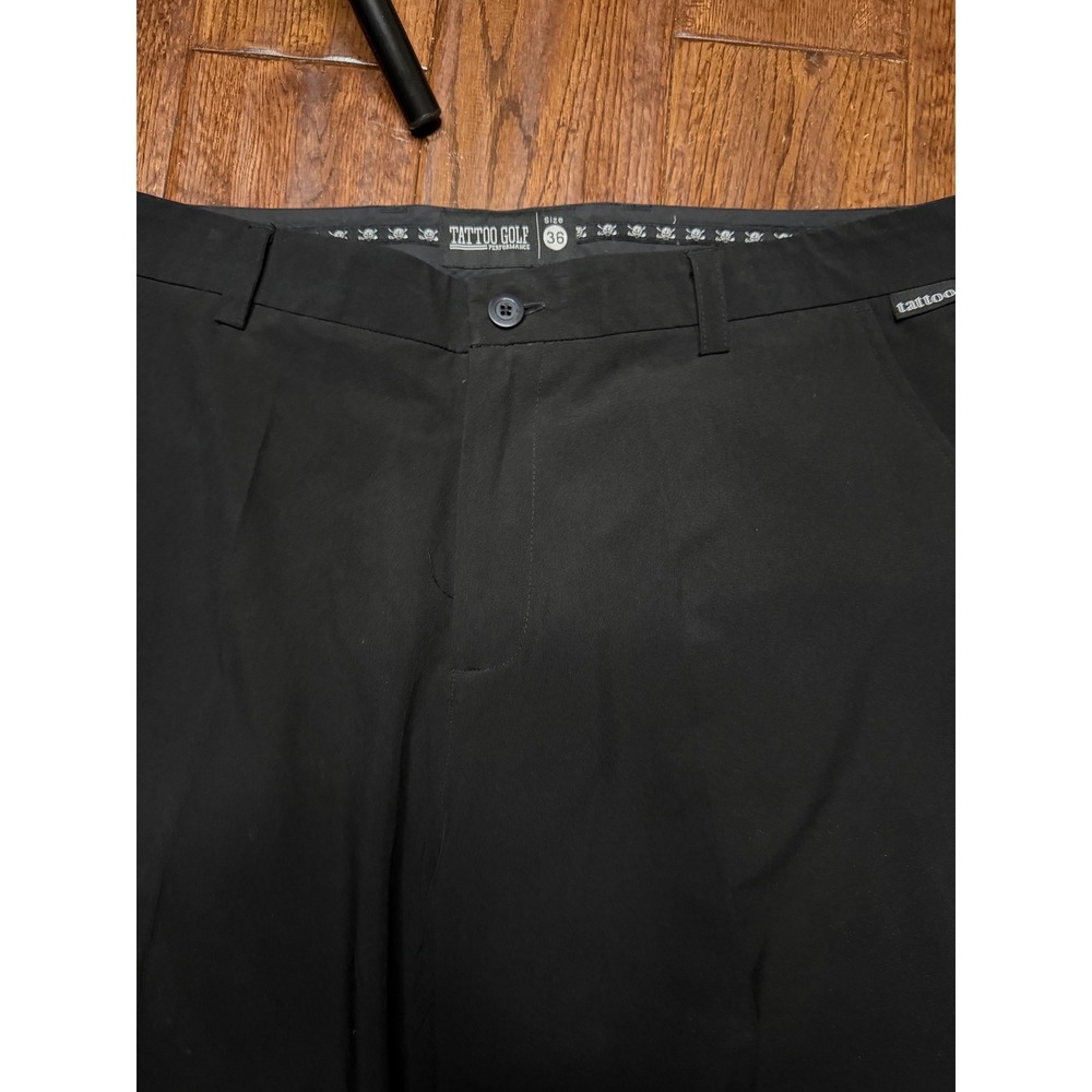 Tattoo Golf Performance Mens Black Golf Shorts Size 36 Skull Logo Embroidered